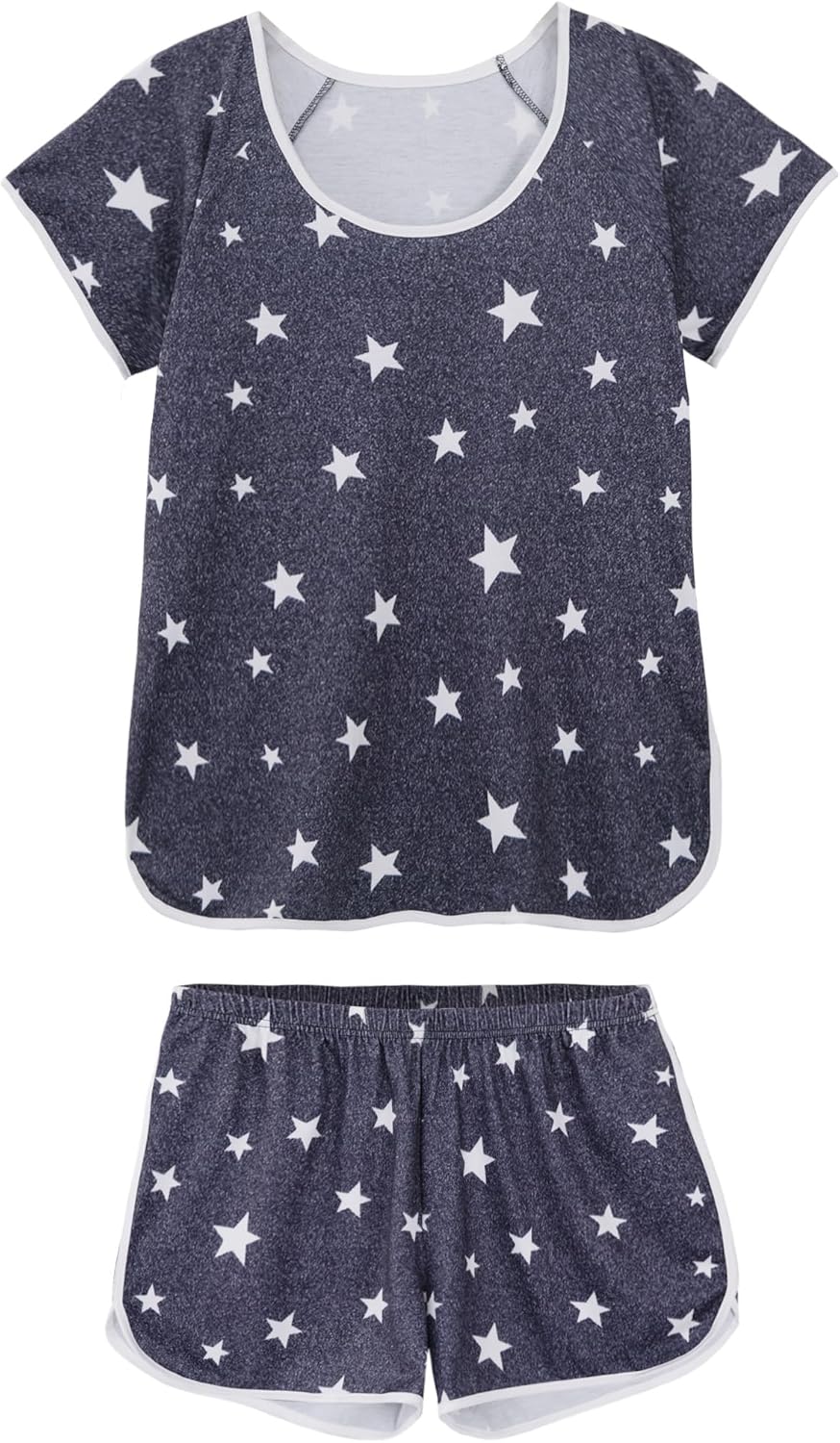 Hilinker 女士性感睡衣套裝，褶皺蕾絲吊帶背心和短褲，夏季可愛睡衣兩件套