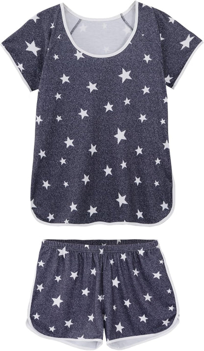 Hilinker 女士性感睡衣套裝，褶皺蕾絲吊帶背心和短褲，夏季可愛睡衣兩件套