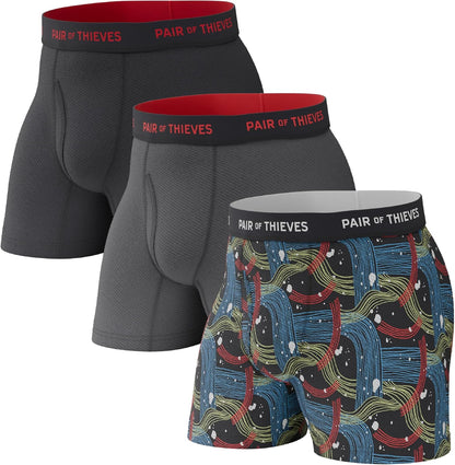 Calzoncillos bóxer Thieves Super Fit para hombre: suaves, transpirables, de secado rápido y elásticos en 4 direcciones (paquete de 2 y 3)