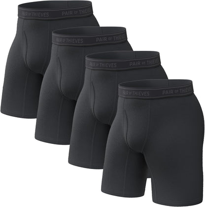 Thieves 男士長款平角內褲（多條裝）－柔軟透氣速乾，四向彈性－多條裝