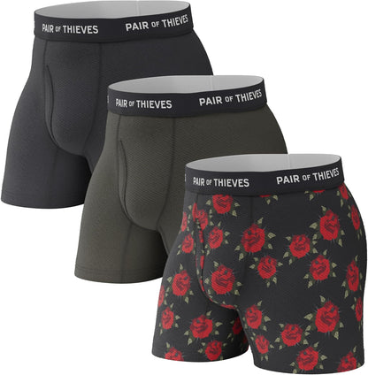 Calzoncillos bóxer Thieves Super Fit para hombre: suaves, transpirables, de secado rápido y elásticos en 4 direcciones (paquete de 2 y 3)
