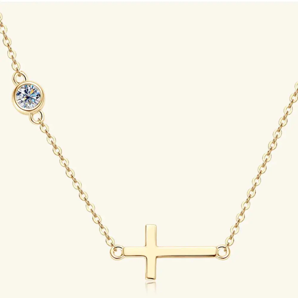 Cross 925 Sterling Silver Moissanite Necklace