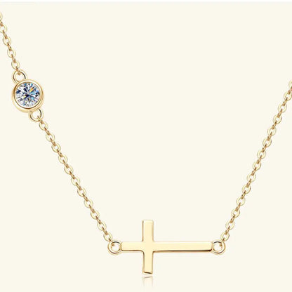 Cross 925 Sterling Silver Moissanite Necklace