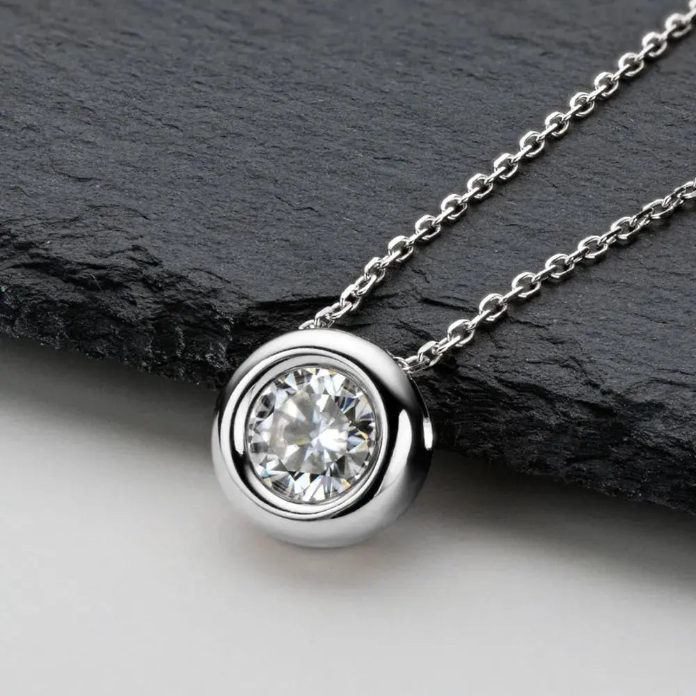 1 Carat Moissanite 925 Sterling Silver Necklace