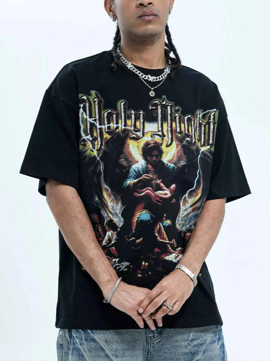 Men's Graphic Round Neck Oversized T-Shirt