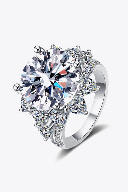 10 Carat Sparkala™ Flower-Shaped Ring (Rhodium Over Pure Sterling Silver)