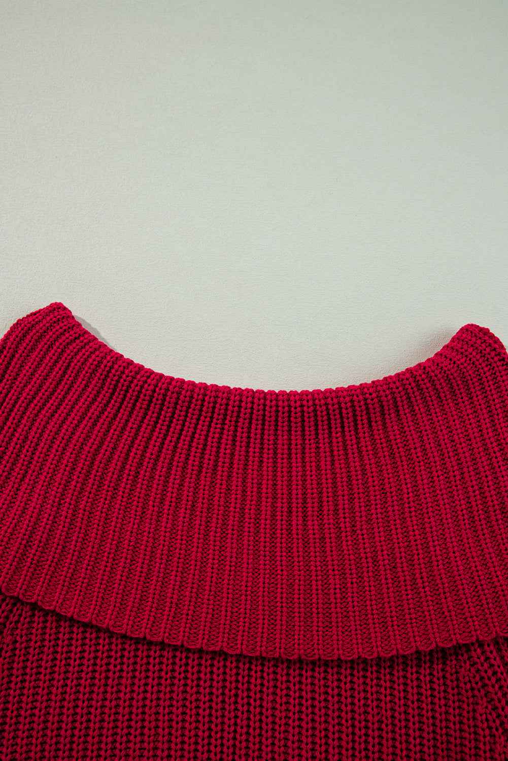 Racing Red Off-the-shoulder Knit Sweater