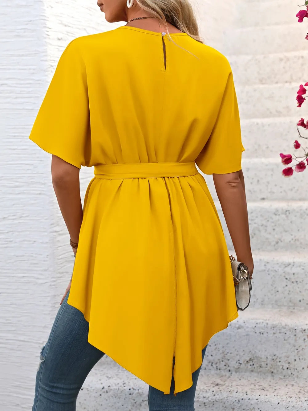 Ivy Lane 繫帶圓領半袖襯衫