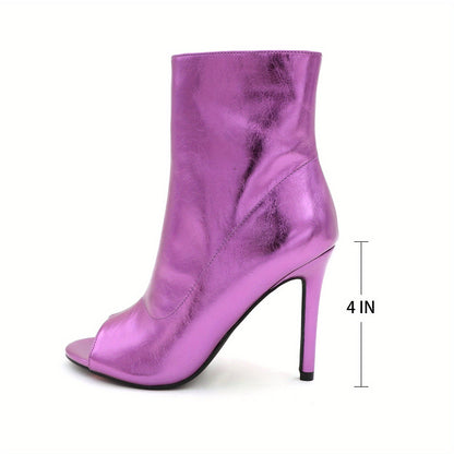 Metallic Stiletto Boots Dance Party Shine