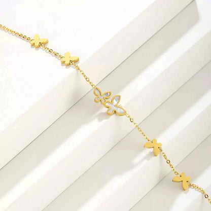 18K Gold-Plated Butterfly Charm Bracelet