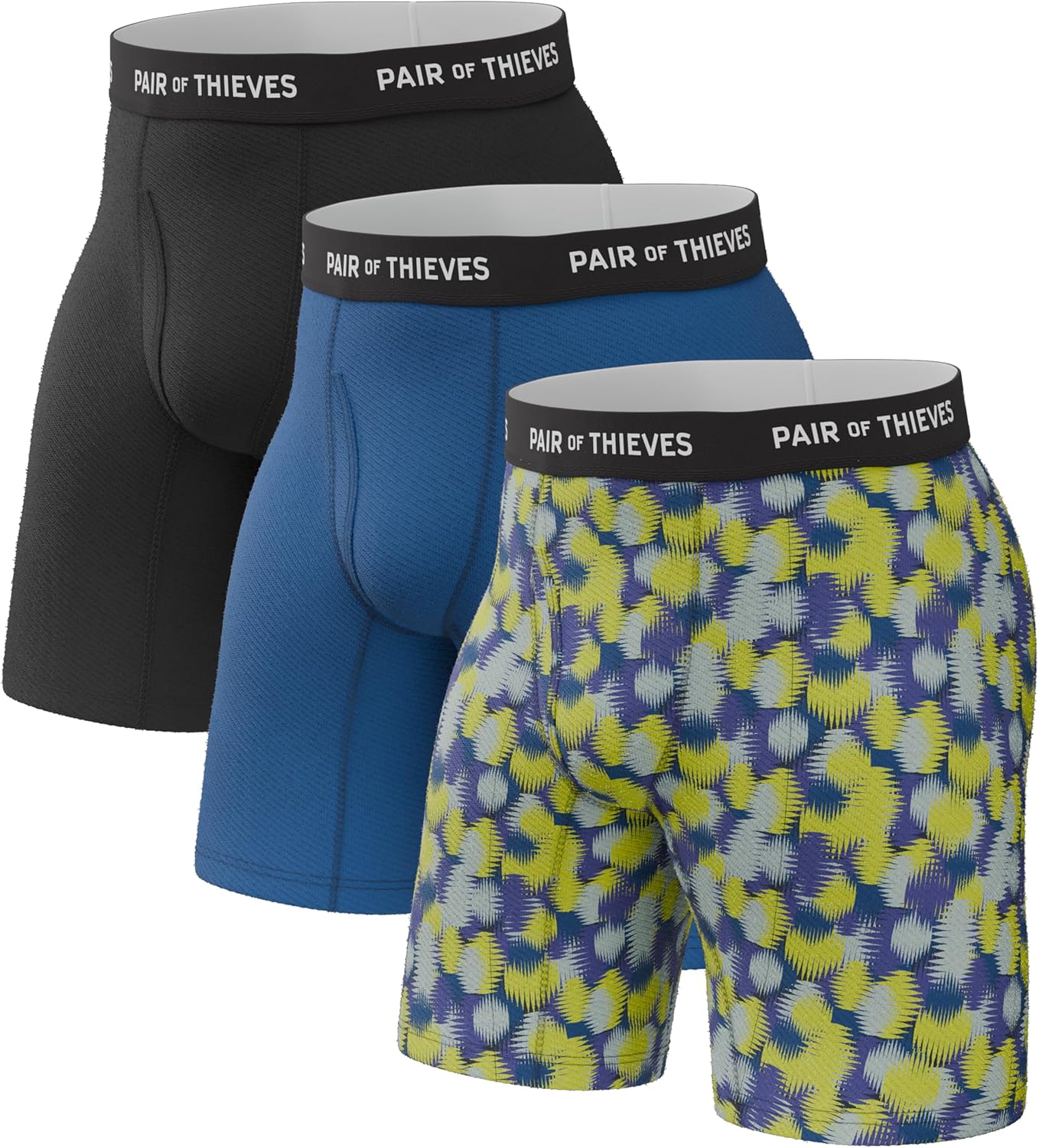 Thieves 男士長款平角內褲（多條裝）－柔軟透氣速乾，四向彈性－多條裝