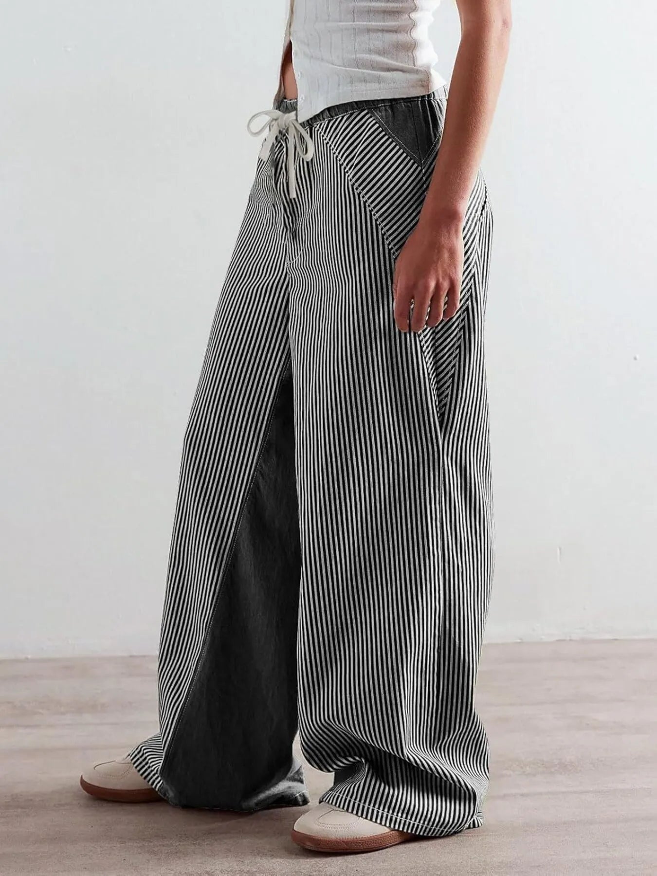 Striped Wide Leg Jeans