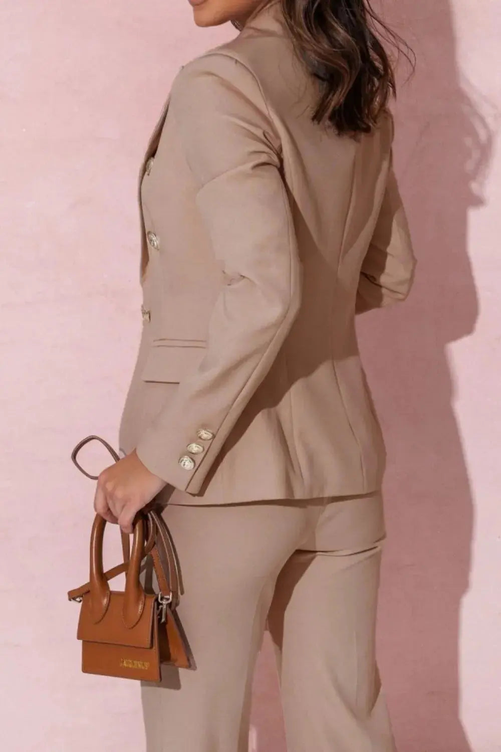 Long Sleeve Blazer and Pants Set Plus Size