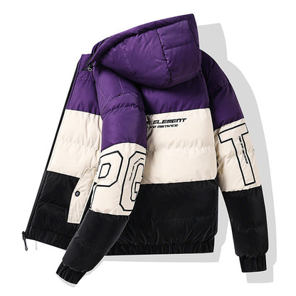 撞色歐美風雙面棉質夾克