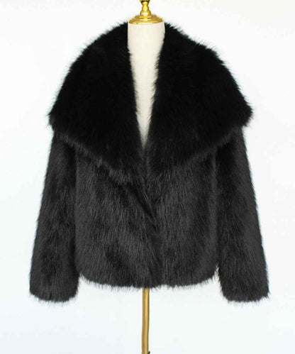 Imitation fur coat top women's short woolen coat made of synthetic fur