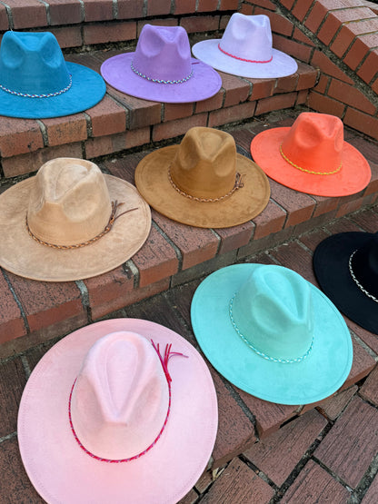 Vegan Suede Classic Wide Brim-Style Hat – Unisex ,Adjustable & Stylish Suitable for Pyrography, Laser Engraving