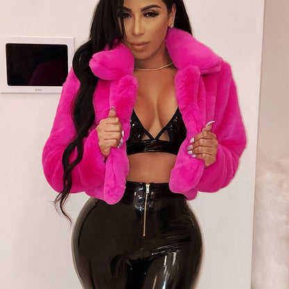 舒適別緻的人造毛領開襟衫外套