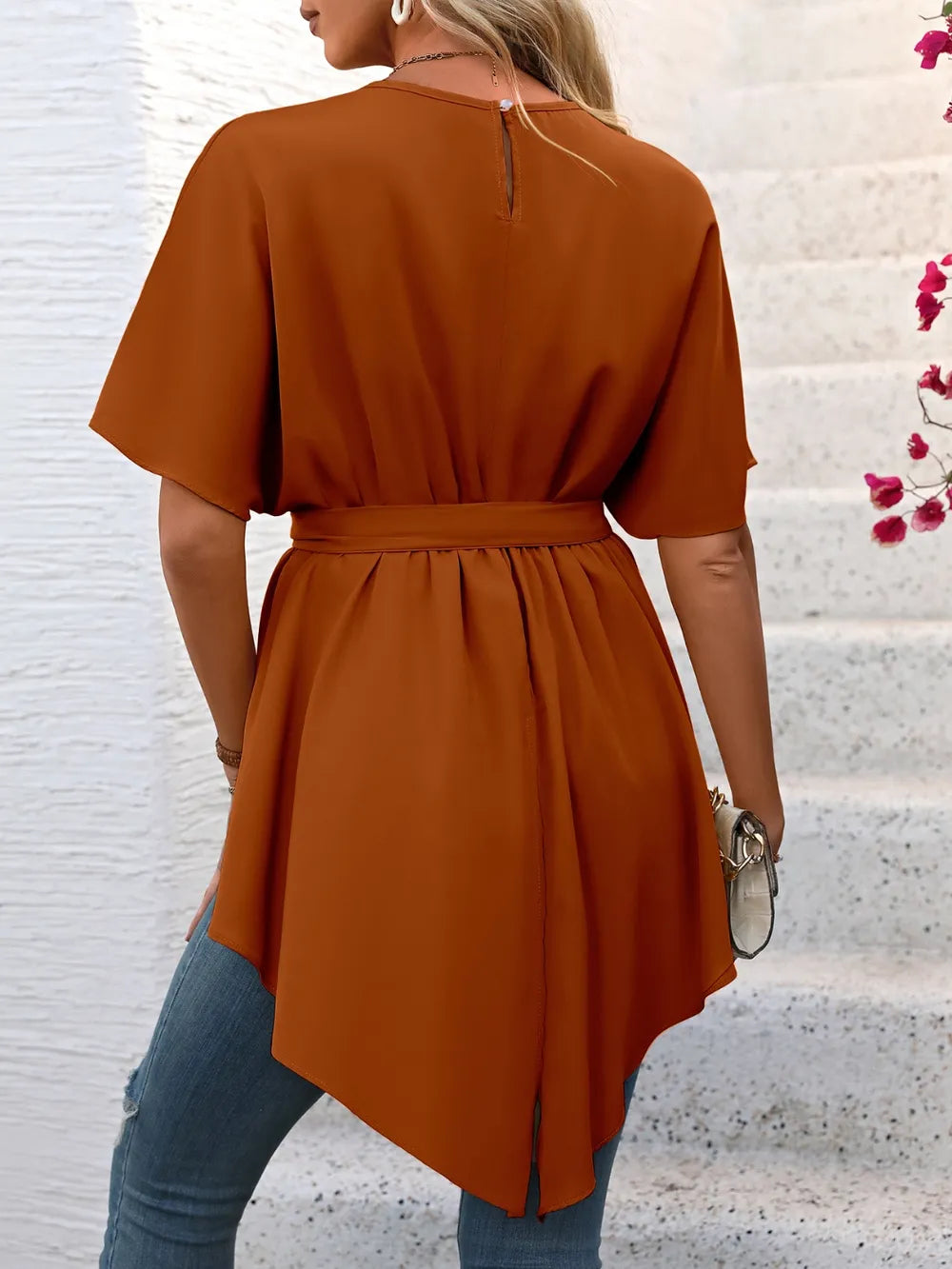 Ivy Lane 繫帶圓領半袖襯衫