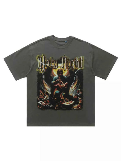 Men's Graphic Round Neck Oversized T-Shirt