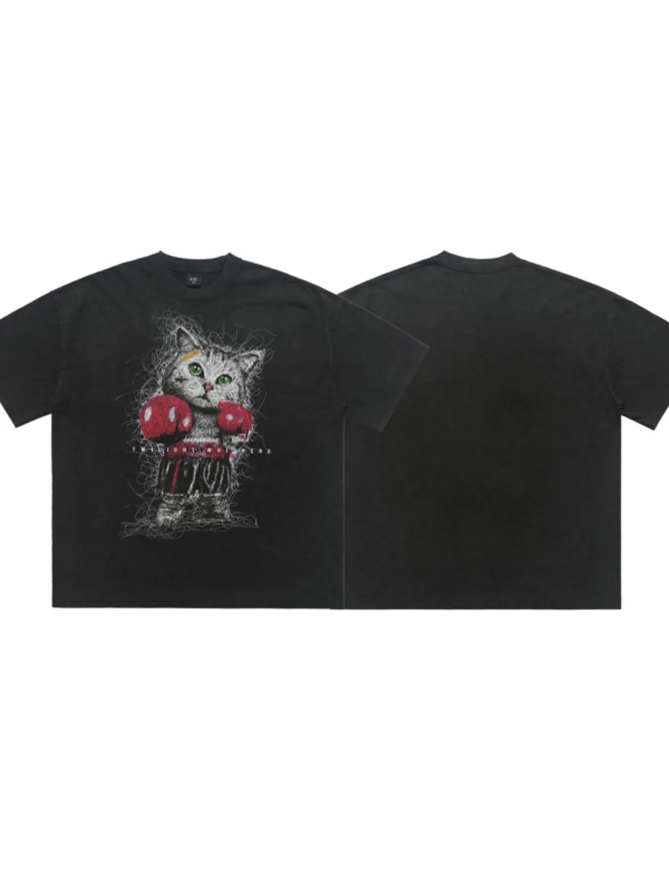 Men's Cat Graphic Vintage Wash T-Shirt