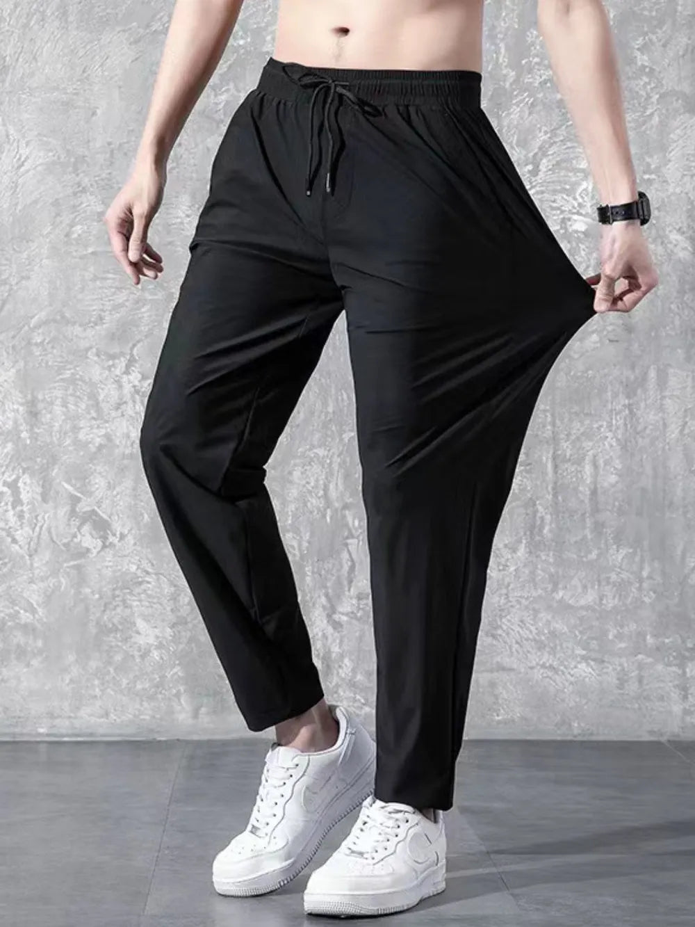 Men's Plus Size Drawstring Pants with Pockets