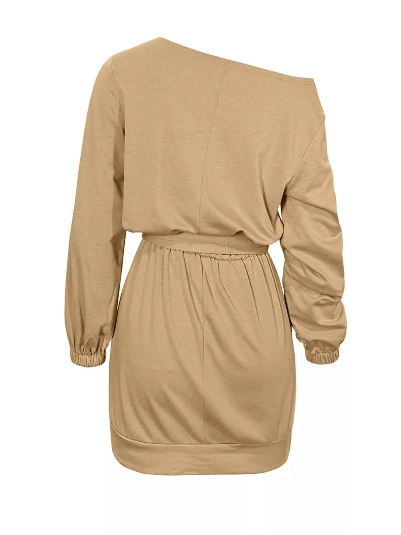 One Shoulder Tie Waist Dress