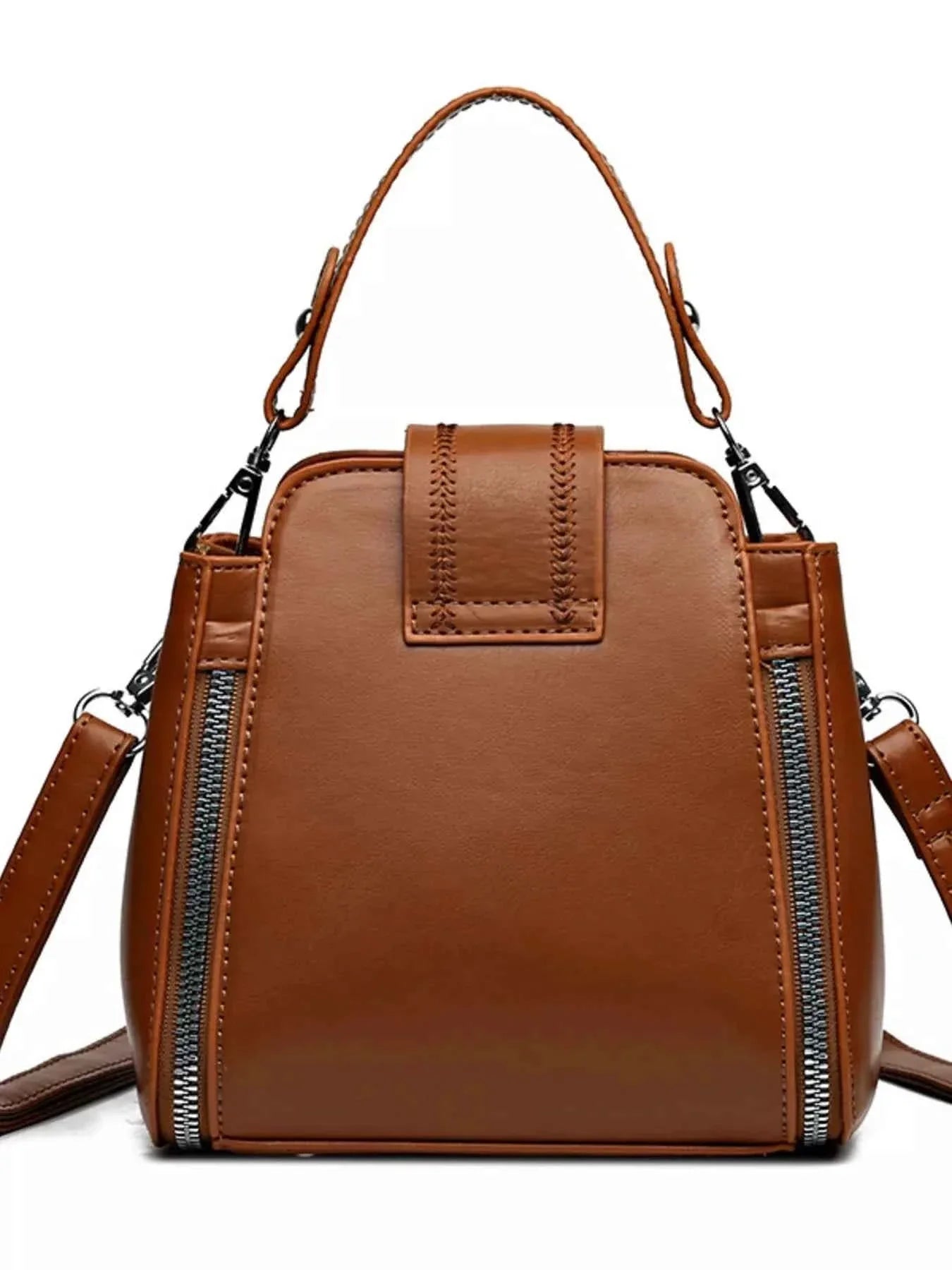 Leather Bucket Crossbody Bag