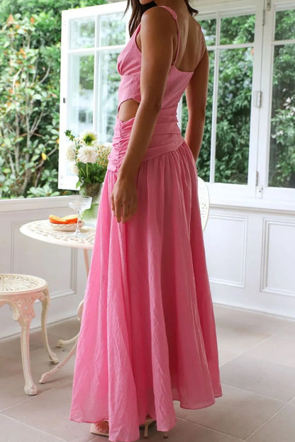 日落低語鏤空長裙