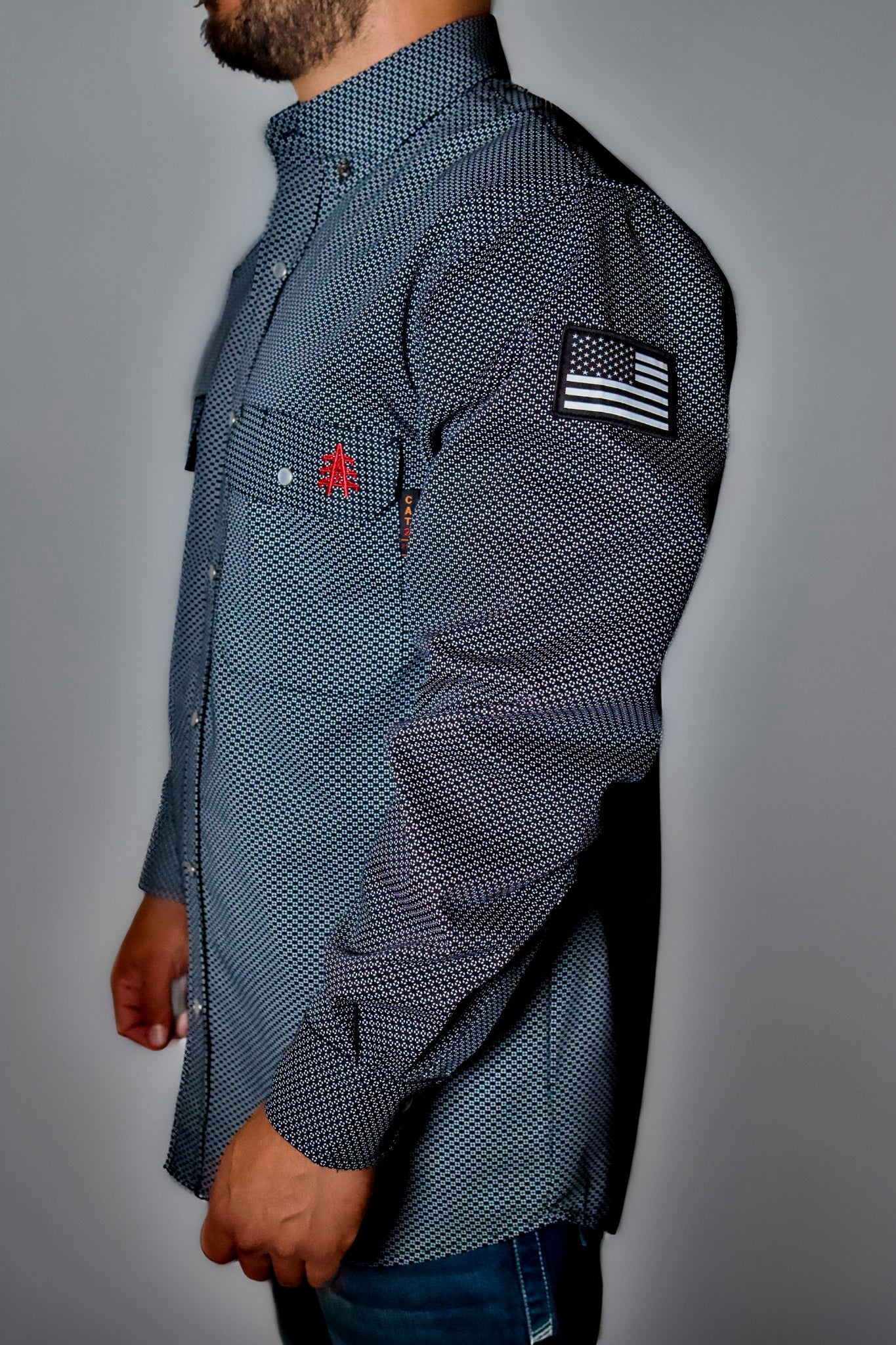 FR Pearl Snap Work Shirt - Shadow Black
