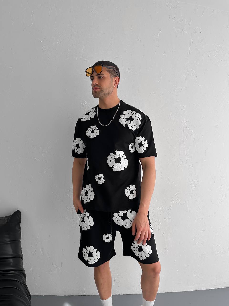 Abstract Bloom Print Men's Co-ord Set – Vibrant Floral Streetwear for Summer