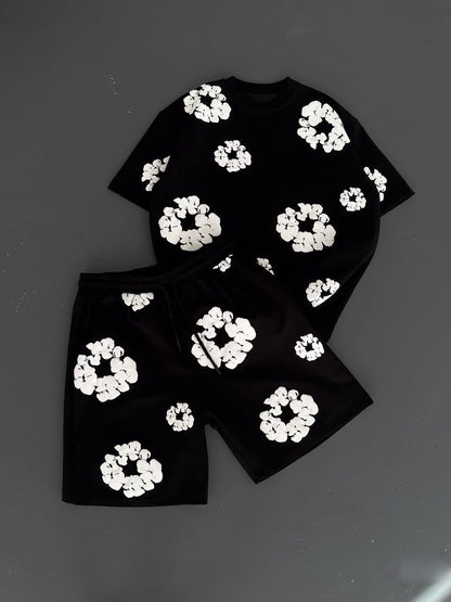 Abstract Bloom Print Men's Co-ord Set – Vibrant Floral Streetwear for Summer