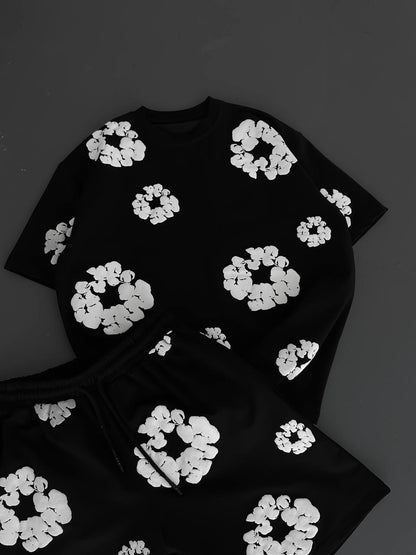 Abstract Bloom Print Men's Co-ord Set – Vibrant Floral Streetwear for Summer