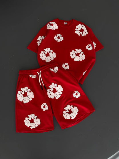 Abstract Bloom Print Men's Co-ord Set – Vibrant Floral Streetwear for Summer