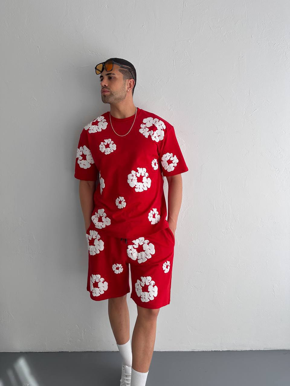 Abstract Bloom Print Men's Co-ord Set – Vibrant Floral Streetwear for Summer