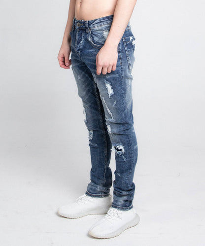 A406 CASUAL DISTRESSED SKINNY JEANS