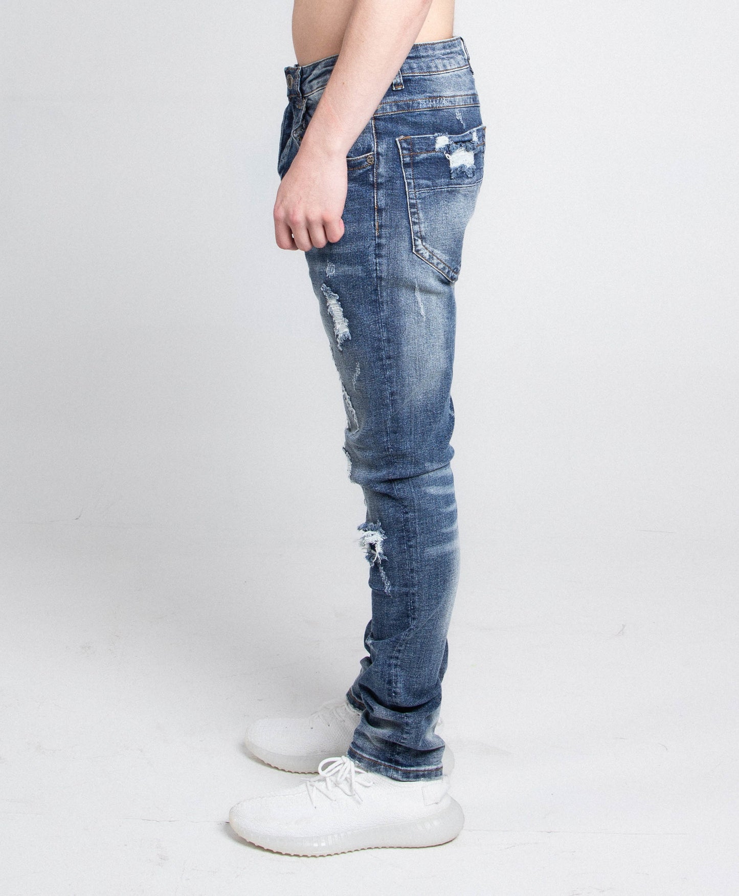 A406 CASUAL DISTRESSED SKINNY JEANS