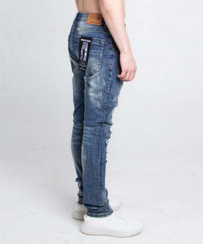 A406 CASUAL DISTRESSED SKINNY JEANS