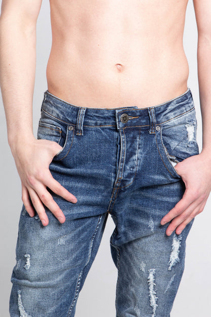 A406 CASUAL DISTRESSED SKINNY JEANS