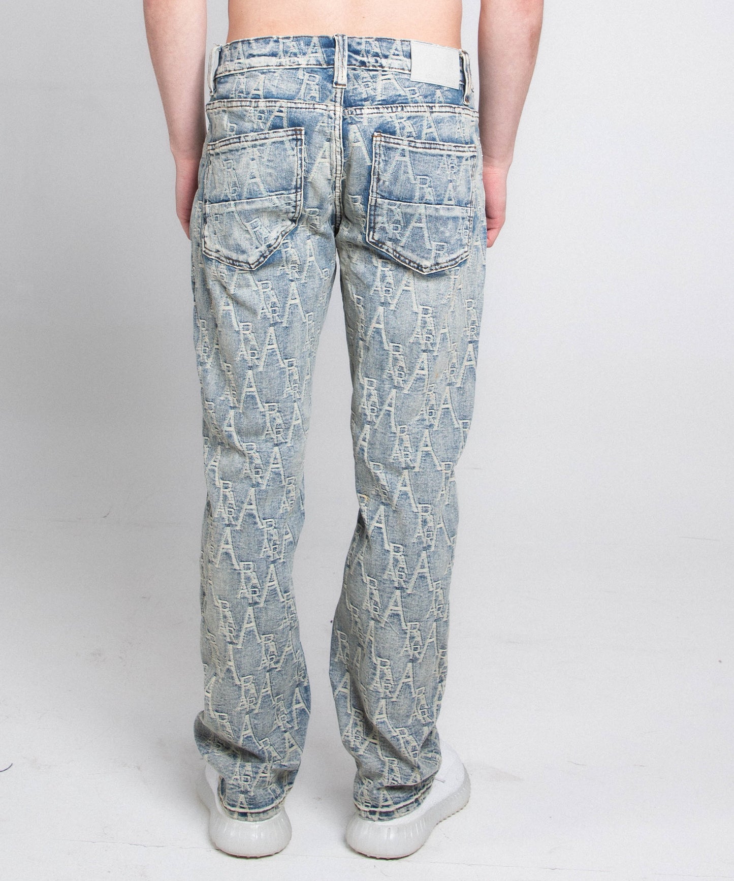 AJ36SL-2 EMBROIDERED LIGHT BLUE SLIM JEANS