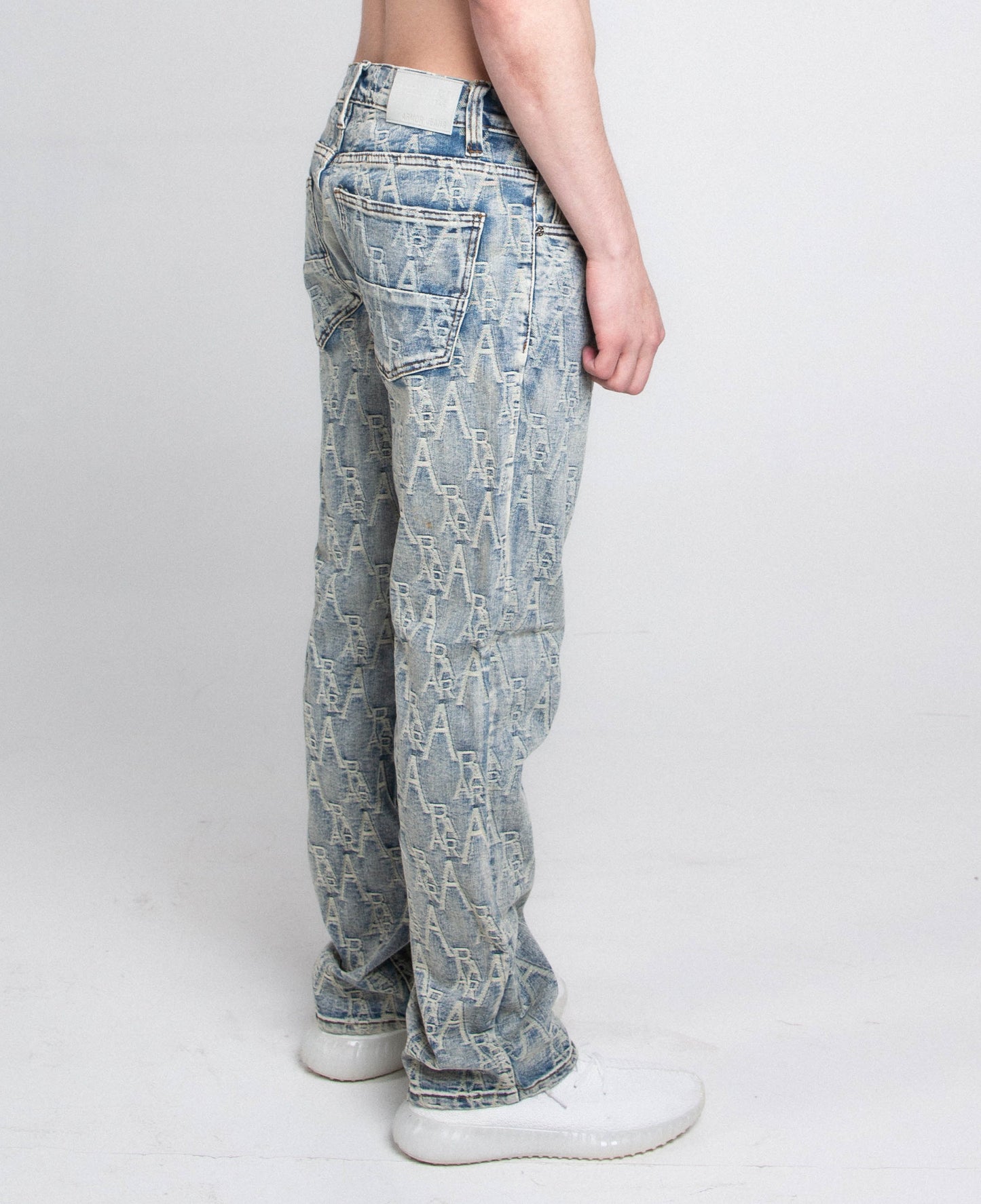 AJ36SL-2 EMBROIDERED LIGHT BLUE SLIM JEANS