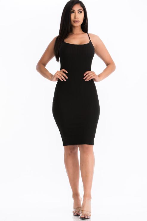 Ribbed Cami Soft Bodycon Dress (CAPELLA)
