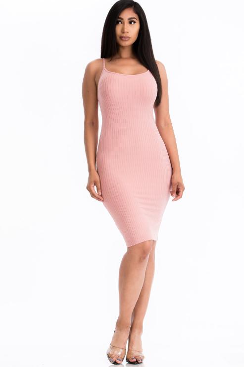 Ribbed Cami Soft Bodycon Dress (CAPELLA)