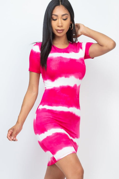 Tie-dye Print Bodycon Dress (CAPELLA)