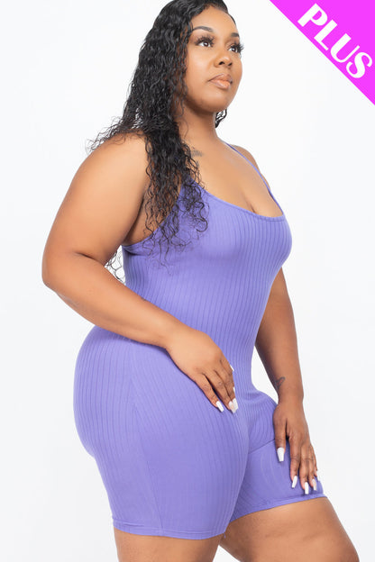 Plus Ribbed Bodycon Romper (CAPELLA)