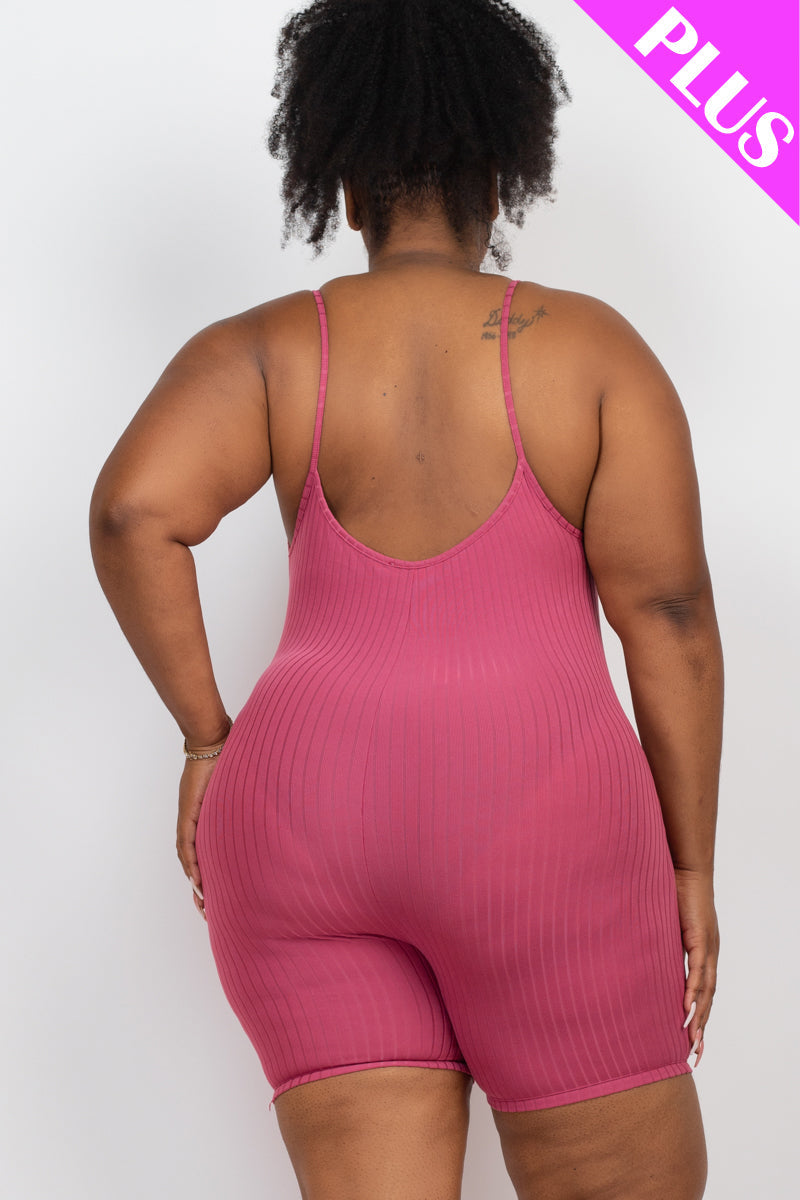 Plus Ribbed Bodycon Romper (CAPELLA)