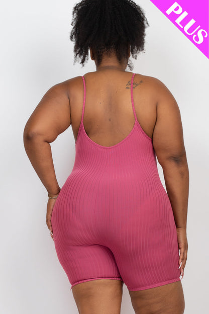 Plus Ribbed Bodycon Romper (CAPELLA)