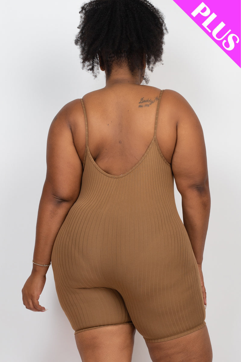 Plus Ribbed Bodycon Romper (CAPELLA)