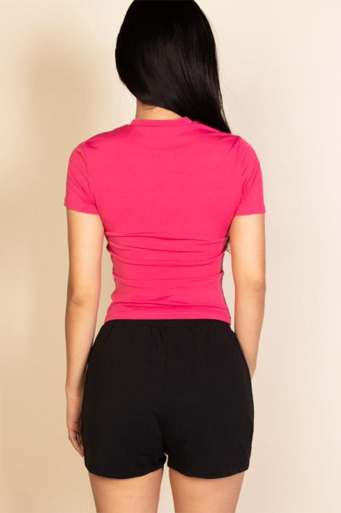 Ribbed Round Neck Short Sleeve Top (CAPELLA)