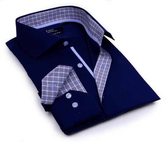 Button-Up Shirt //  - Tailored Fit - contrast  trimming - final sale