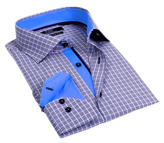 Button-Up Shirt //  - Tailored Fit - contrast  trimming - final sale